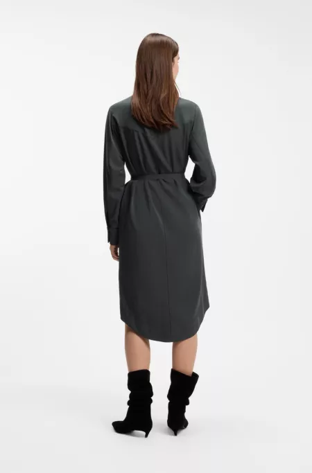 Shirt dress in sandwashed fabric