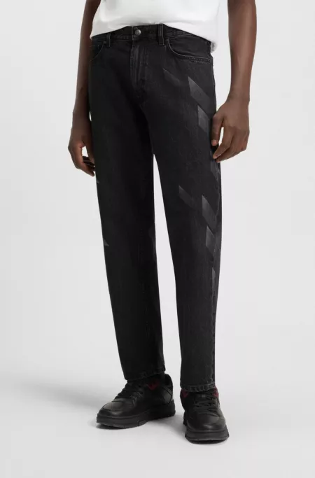 HUGO x RB relaxed-fit jeans with lasered pattern