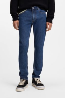 Jean Skinny en denim stretch bleu, Bleu