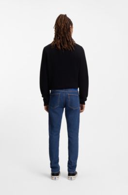 Jean Skinny en denim stretch bleu, Bleu