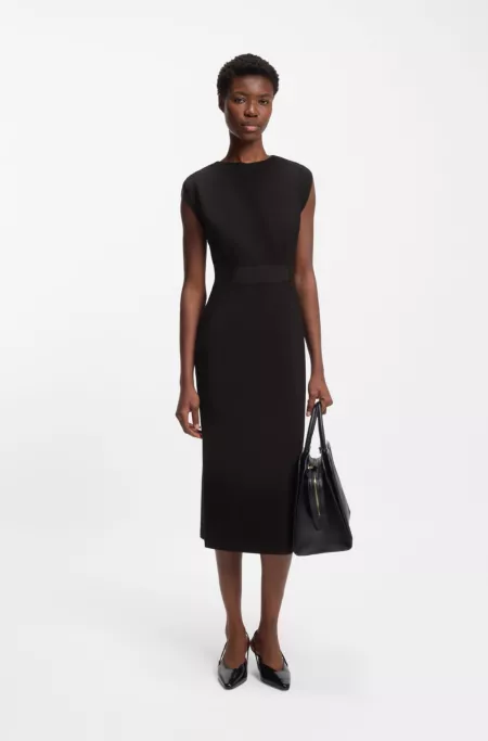 Waistband-detail dress in stretch jersey