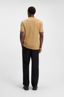 Camiseta de algod&oacute;n mercerizado con logo de dise&ntilde;o, Beige