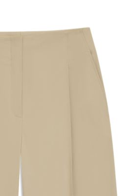 Relaxed-fit culottes in stretch cotton, Light Beige