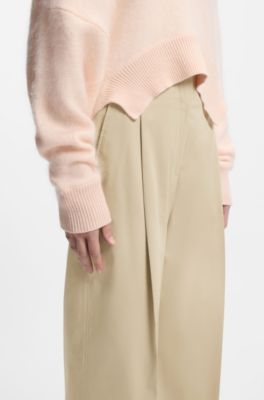 Falda pantal&oacute;n relaxed fit de algod&oacute;n el&aacute;stico, Beige claro