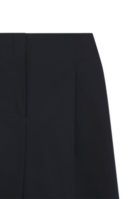 Jupe-culotte Relaxed en coton stretch, Bleu fonc&eacute;