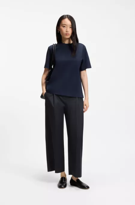 Relaxed-fit culottes in stretch cotton