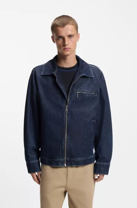 Regular-fit jacket in blue denim