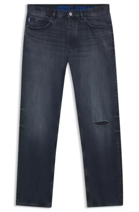 Regular-fit jeans in dark-blue denim