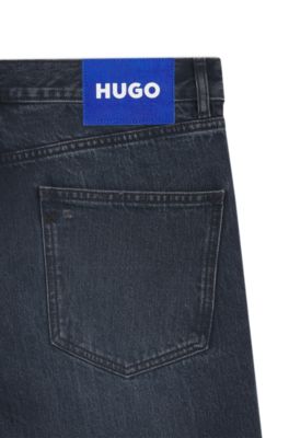 Regular-fit jeans in dark-blue denim, Dark Blue