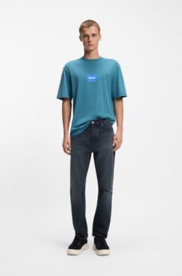 Regular-fit jeans in dark-blue denim, Dark Blue