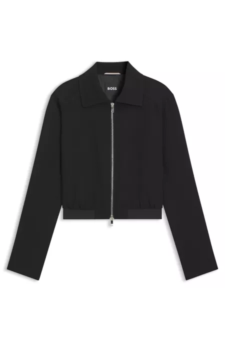 Regular-fit blazer in soft crepe