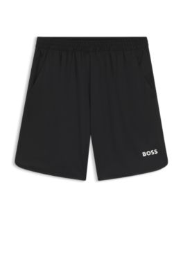 Active Shorts de secado r&aacute;pido en tejido el&aacute;stico con bolsillos amplios, Negro