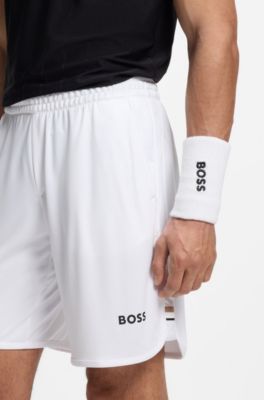 Active Stretch shorts in quick-dry fabric, White