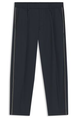 Pantalones tapered fit con acabado repelente al agua, Azul oscuro