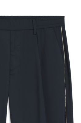 Pantalones tapered fit con acabado repelente al agua, Azul oscuro