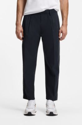 Tapered-fit trousers with water-repellent finish, Dark Blue