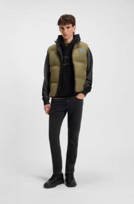 Jeans skinny fit en denim lavado con grano negro, Negro