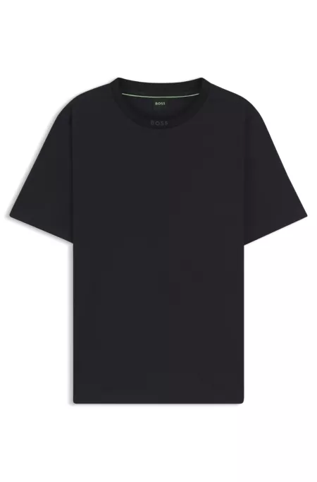 Striped-collar T-shirt in cotton jersey