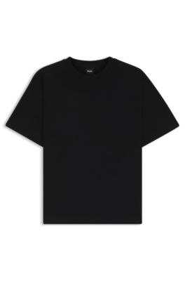 T-shirt Relaxed en coton merceris&eacute;, Noir