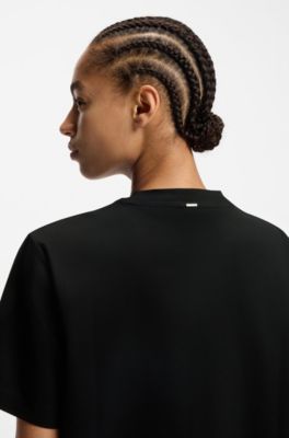 Relaxed-fit T-shirt in mercerized cotton, Black