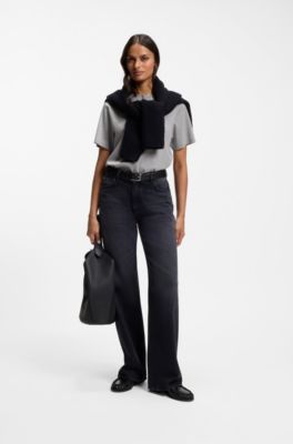 Camiseta relaxed fit en algod&oacute;n mercerizado, Gris claro