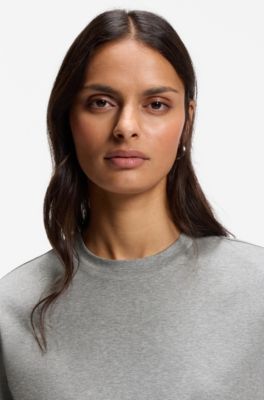 Camiseta relaxed fit en algod&oacute;n mercerizado, Gris claro