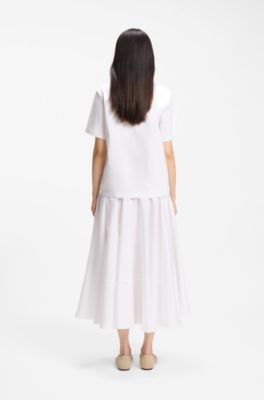 Camiseta relaxed fit en algod&oacute;n mercerizado, Blanco