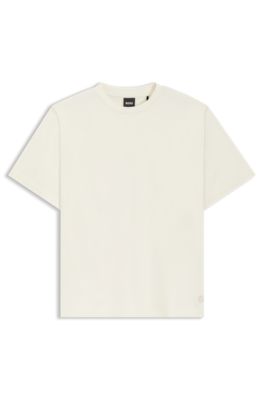 T-shirt Relaxed en coton merceris&eacute;, Blanc