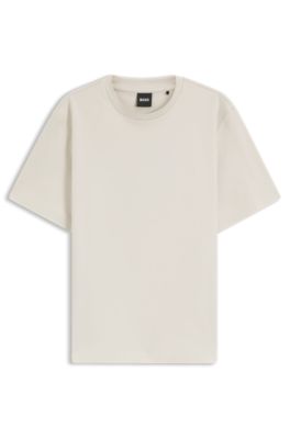 T-shirt Relaxed en coton merceris&eacute;, Blanc