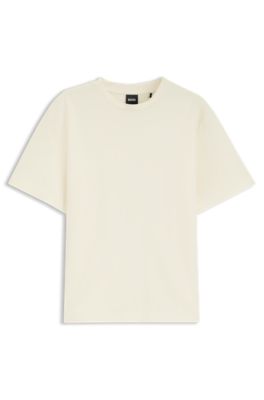 Relaxed-fit T-shirt in mercerized cotton, Light Beige