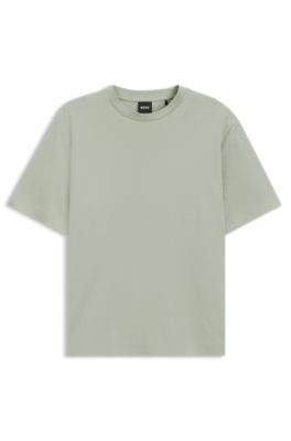 T-shirt Relaxed en coton merceris&eacute;, Chaux