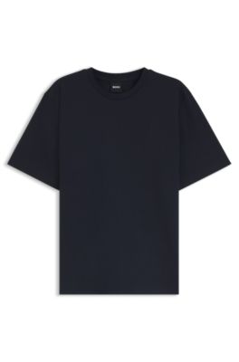 Camiseta relaxed fit en algod&oacute;n mercerizado, Azul oscuro