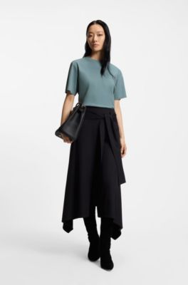 Camiseta relaxed fit en algod&oacute;n mercerizado, Azul