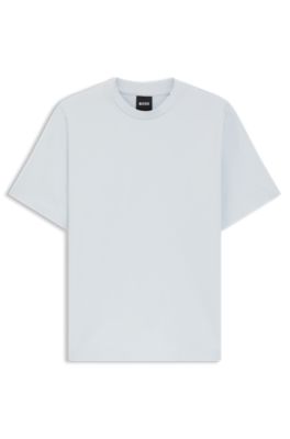Camiseta relaxed fit en algod&oacute;n mercerizado, Celeste