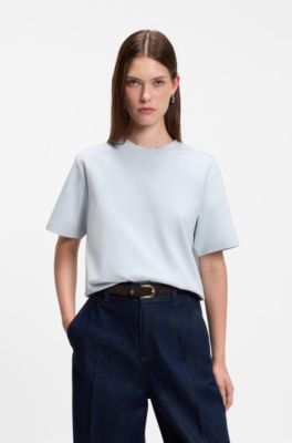 Camiseta relaxed fit en algod&oacute;n mercerizado, Lila