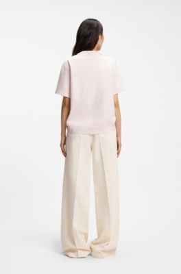 Relaxed-fit T-shirt in mercerized cotton, light pink