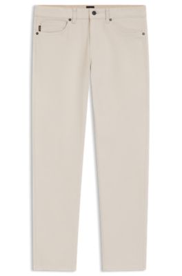 Pantalones Delaware en lona de algod&oacute;n el&aacute;stico, Gris claro