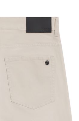 Pantalones Delaware en lona de algod&oacute;n el&aacute;stico, Gris claro
