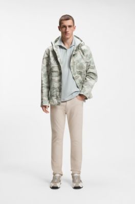 Pantalones Delaware en lona de algod&oacute;n el&aacute;stico, Gris claro