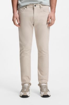 Pantalones Delaware en lona de algod&oacute;n el&aacute;stico, Gris claro
