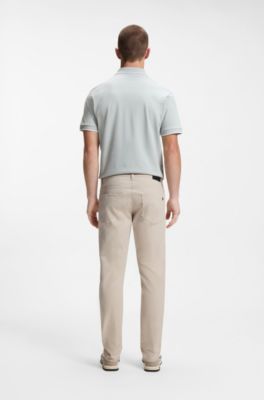 Pantalones Delaware en lona de algod&oacute;n el&aacute;stico, Gris claro