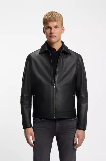 Nappa-leather jacket in a regular fit