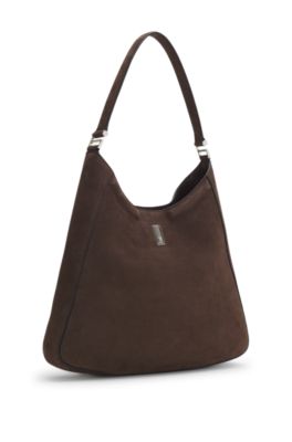 Ariell hobo bag in nubuck, Dark Purple