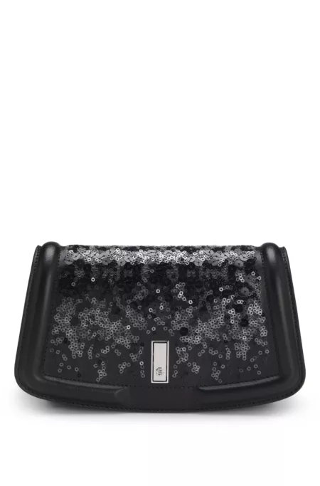 Ariell clutch bag with sequin embellishments