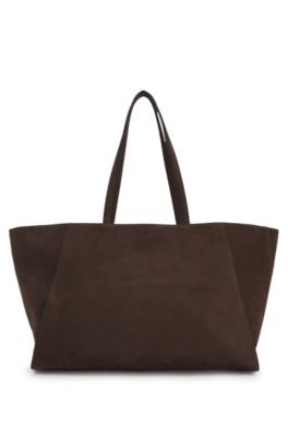 Bolso Ariell estilo shopper en nobuk con monograma Double B, P&uacute;rpura oscuro