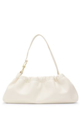 Hobo bag with gold-tone hardware, White
