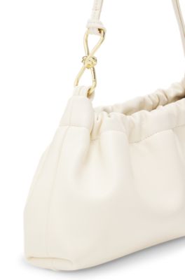 Hobo bag with gold-tone hardware, White
