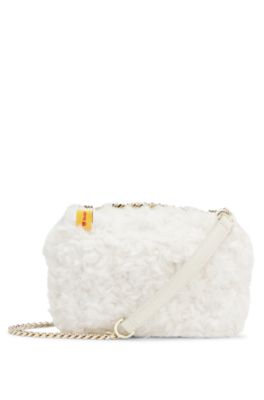 Bolso bandolera BOSS x Steiff de peluche con correa de cadena, Blanco