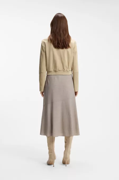 Blouson-style jacket in soft-touch suede