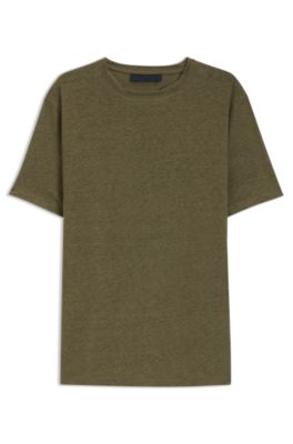 BECKHAM x BOSS T-shirt in soft linen, Green